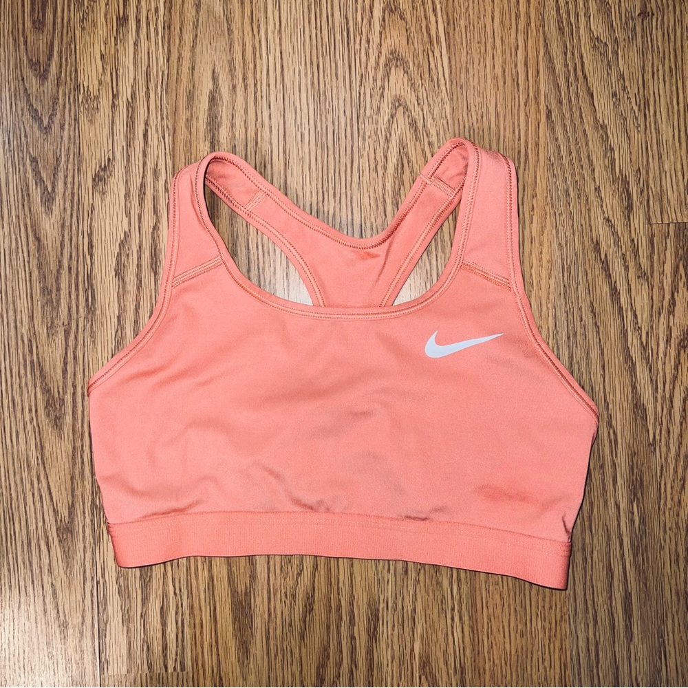Nike Swoosh Athleta Women's Dr-Fit Coral Sports Bra Size Medium